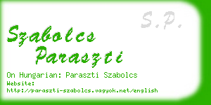 szabolcs paraszti business card